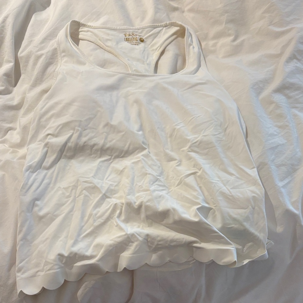 Lilly Pulitzer white Scalloped Tank Top